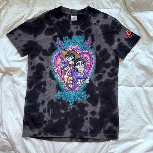 Disney coco tie dye graphic tee sz xs hector Imelda Rivera romantic grunge fall - Picture 1 of 8